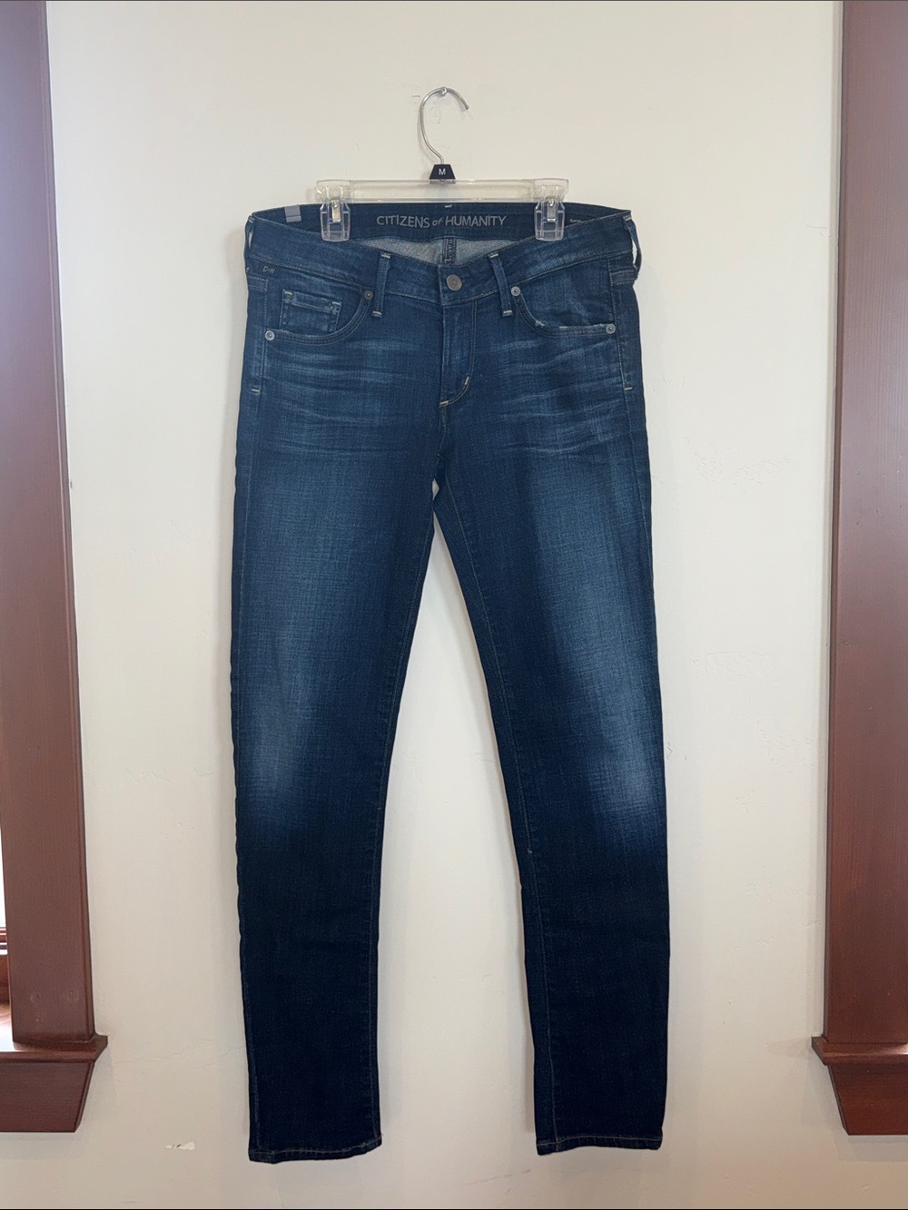 Citizens of Humanity Low Rise Racer Skinny Jeans in Dark Wash Size 28